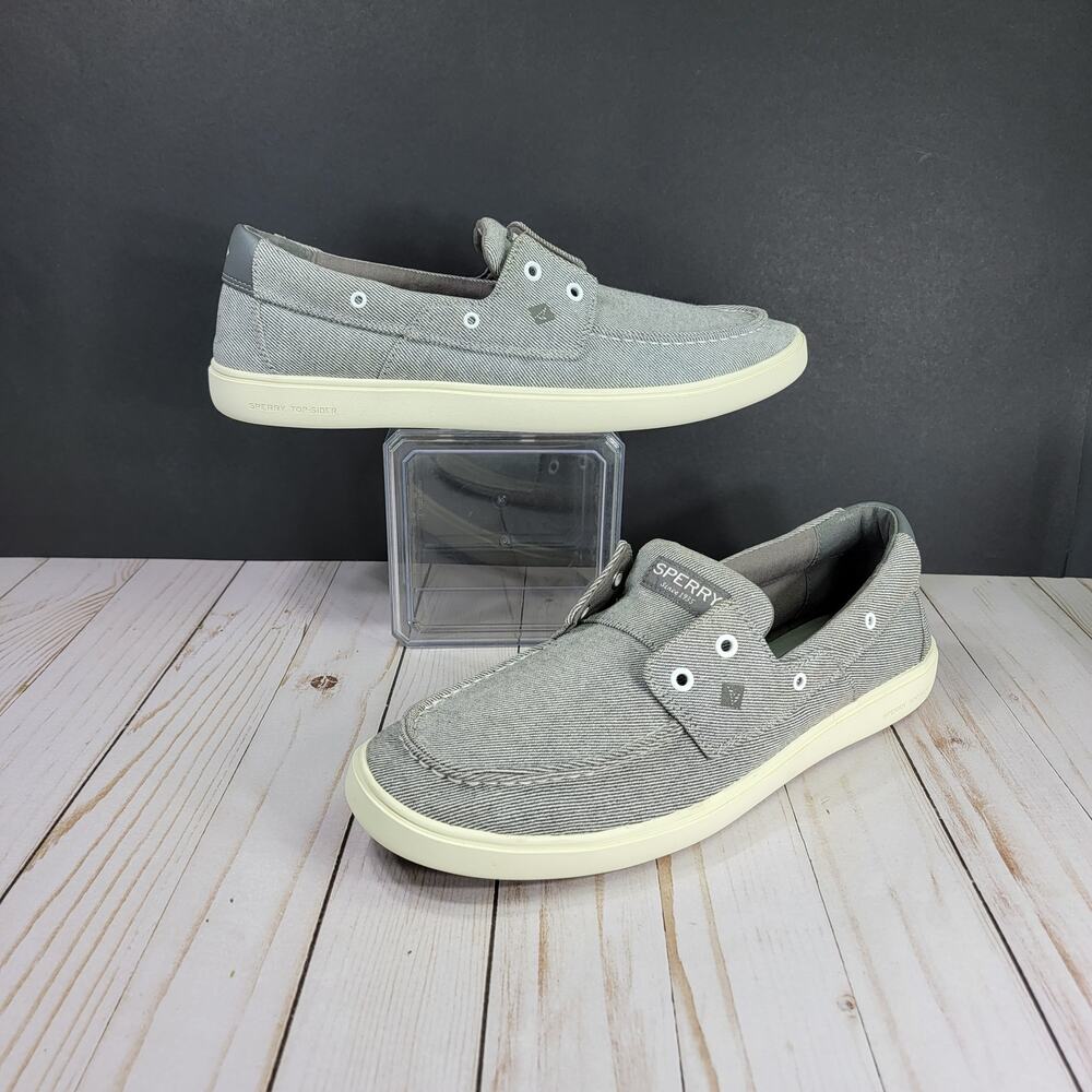 Sperry Mens Outer Banks Boat Shoes, Grey, size 13. - Picture 2 of 7